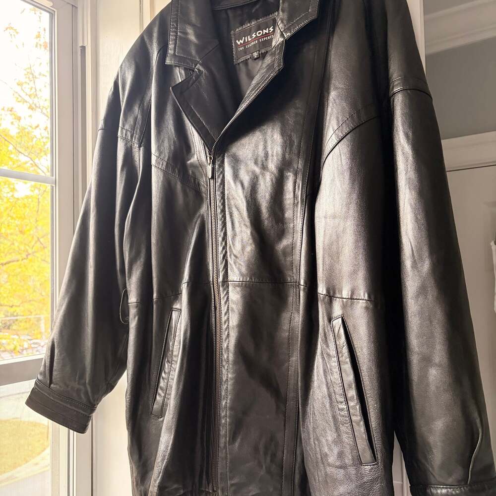 Wilsons Leather Men’s Classic Black Jacket Thinsulate Zip Out Lining SzM